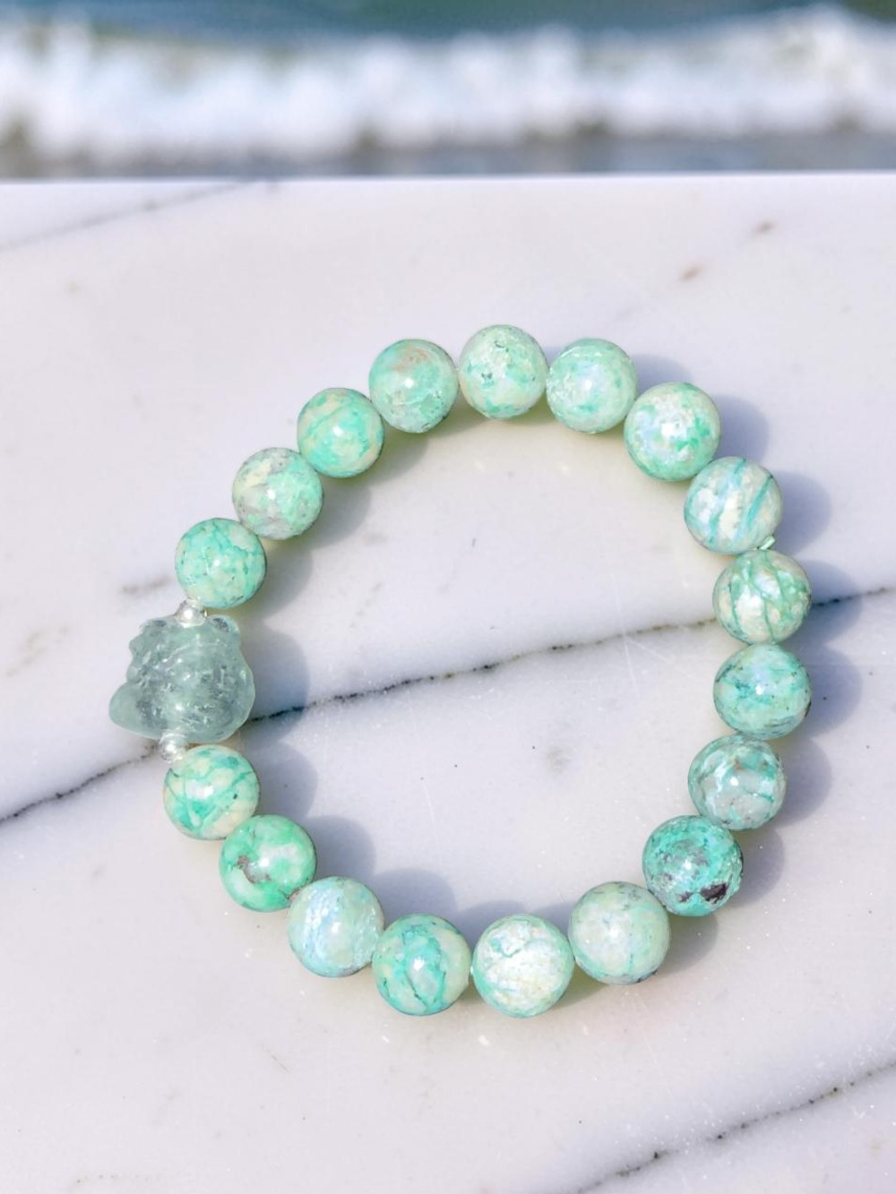 10mm Green Azurite Bracelet